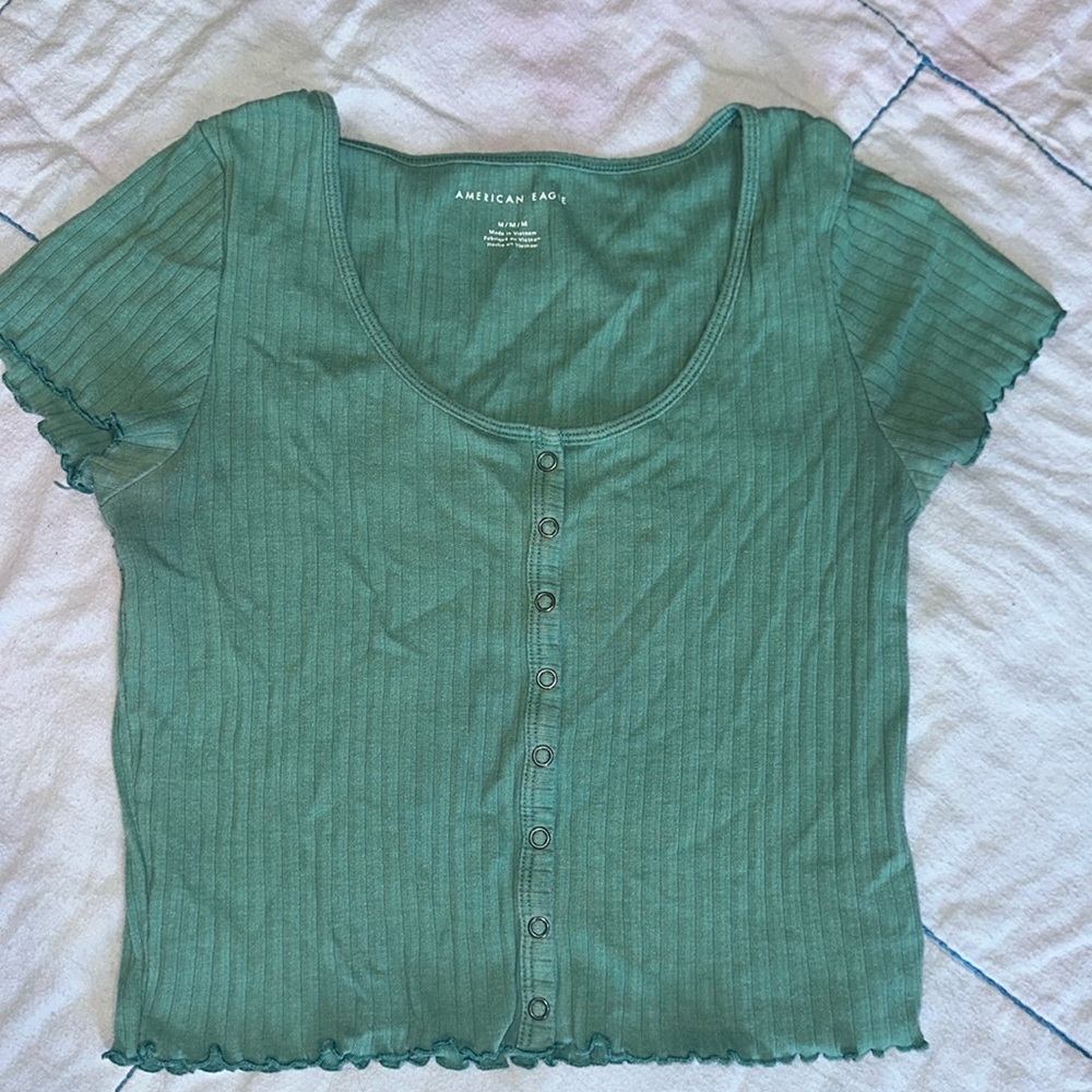 Dark mint crop top